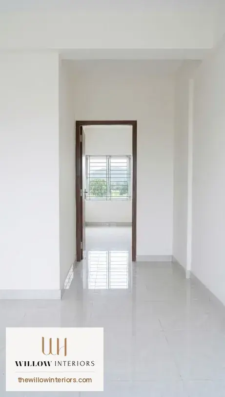 Foyer of a Birla Apple Aroma 3BHK as handed over, before interiors (from living)