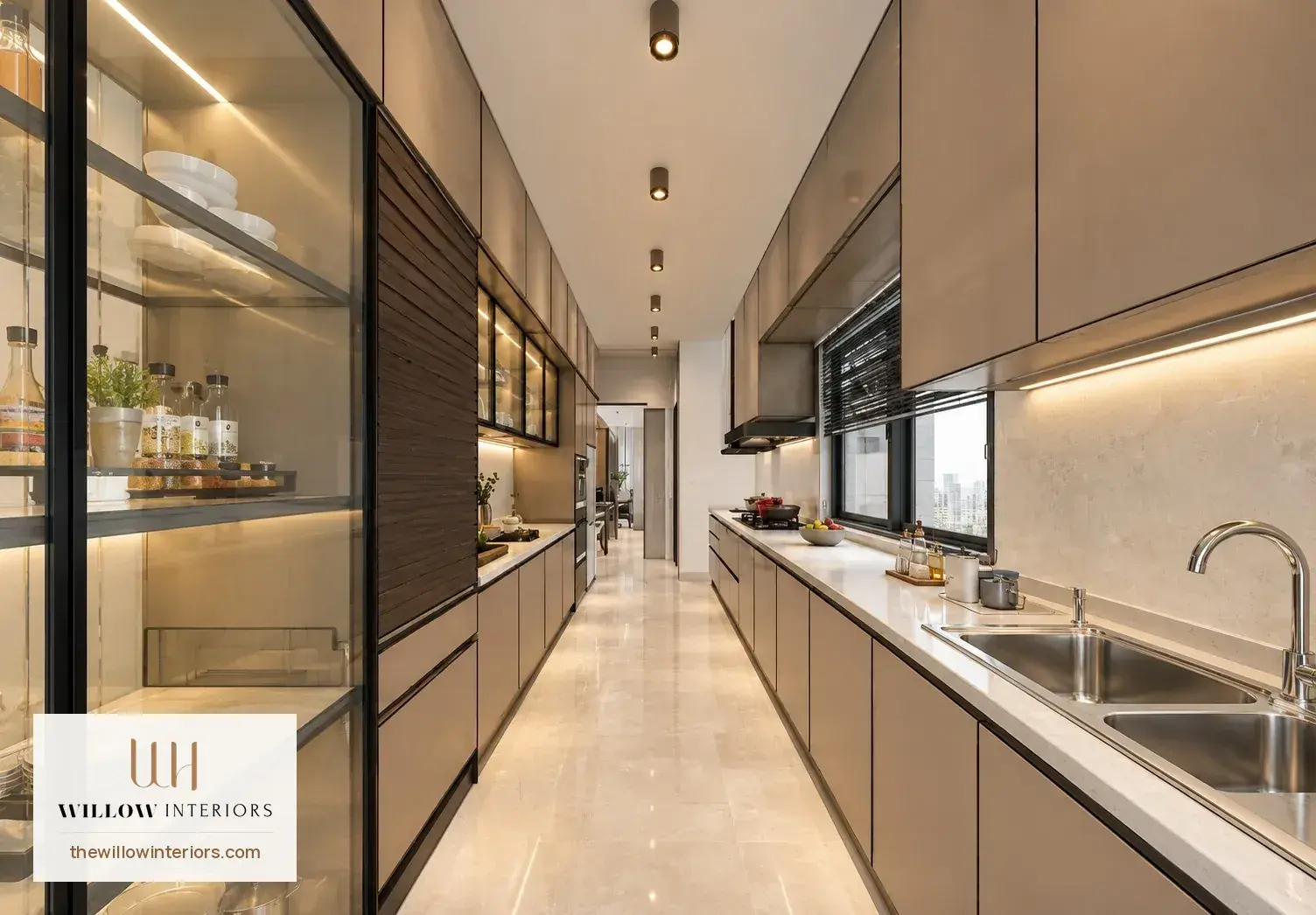 Kitchen tall units with a loft above