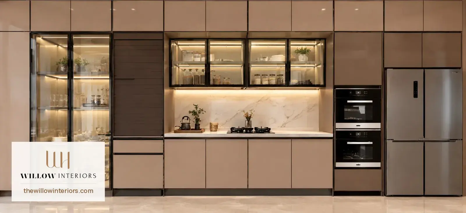 Parallel kitchen with space for a dishwasher and tall units
